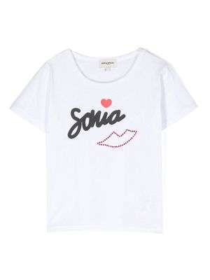 SONIA RYKIEL ENFANT logo-print embellished T-shirt - White