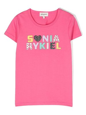 SONIA RYKIEL ENFANT logo-print short-sleeve T-shirt - Pink