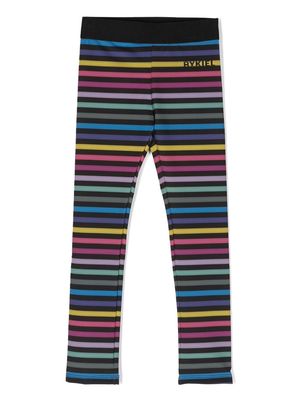 SONIA RYKIEL ENFANT logo-print striped leggings - Black