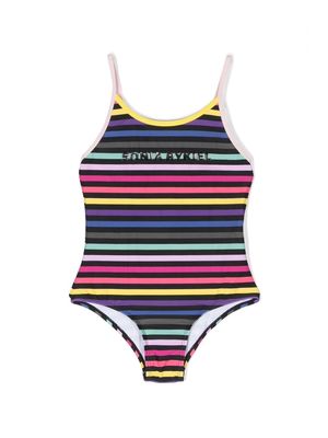 SONIA RYKIEL ENFANT raised-logo colour-block swimsuit - Black