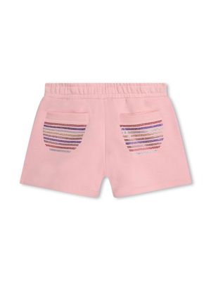 SONIA RYKIEL ENFANT rhinestone-embellished cotton shorts - Pink