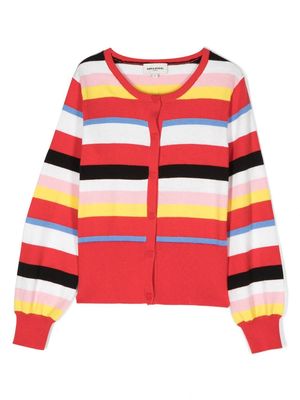 SONIA RYKIEL ENFANT striped button-up cardigan - Red