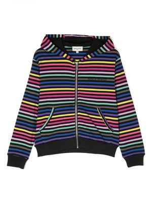 SONIA RYKIEL ENFANT striped zip-up hoodie - Black
