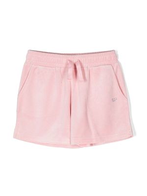 SONIA RYKIEL ENFANT velvet drawstring shorts - Pink