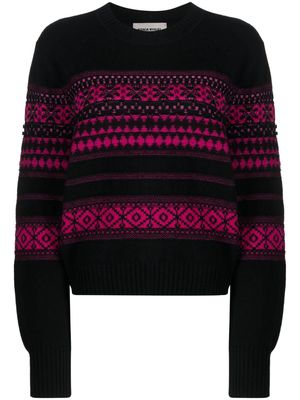 Sonia Rykiel fair-isle intarsia-knit jumper - Black