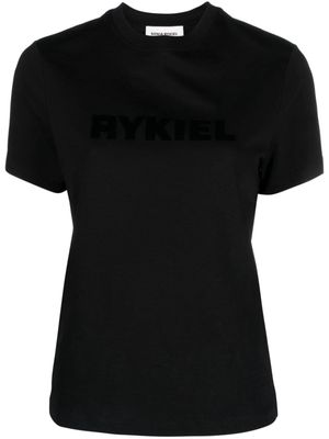 Sonia Rykiel flocked-logo cotton T-shirt - Black