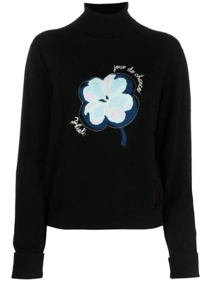 Sonia Rykiel floral intarsia-knit jumper - Black