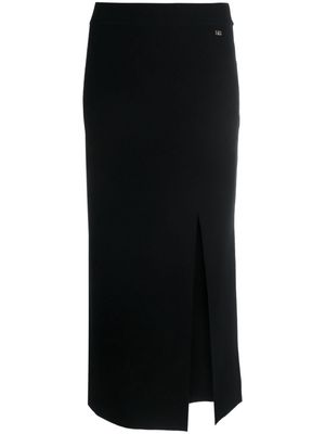 Sonia Rykiel knitted side-slit midi skirt - Black