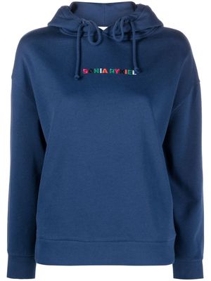 Sonia Rykiel logo-lettering hoodie - Blue