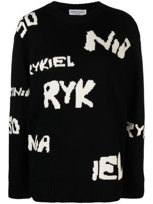 Sonia Rykiel logo-lettering jumper - Black