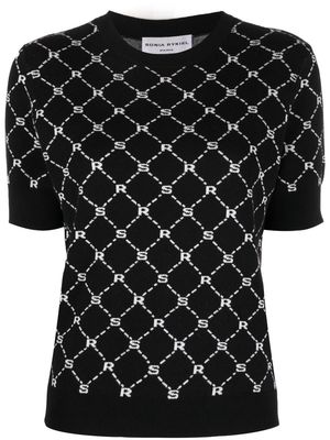 SONIA RYKIEL monogram-pattern knitted top - Black