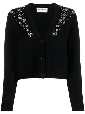 Sonia Rykiel rhinestone-embellished V-neck cardigan - Black