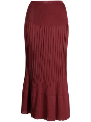 Sonia Rykiel ruffle-detailing ribbed-knit skirt - CLARETF04