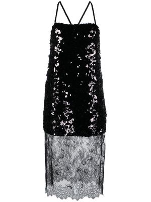 Sonia Rykiel sequinned midi slip dress - Black