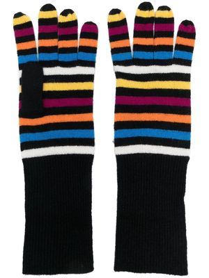 Sonia Rykiel striped cashmere gloves - Black