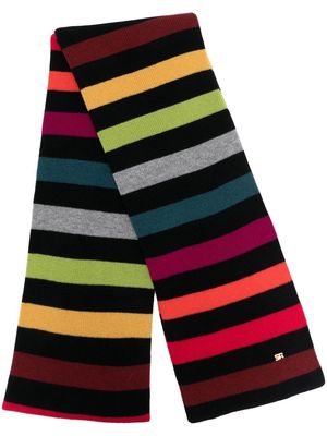 Sonia Rykiel striped knitted scarf - Black