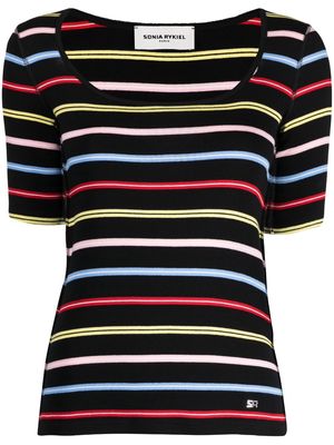 Sonia Rykiel striped short-sleeve T-shirt - Black