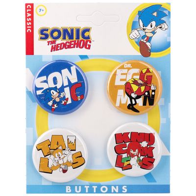 Sonic the Hedgehog Set of Four 1.25"  Buttons
