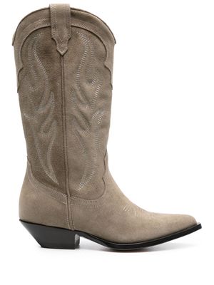 Sonora 50mm Western-style suede leather boots - Brown
