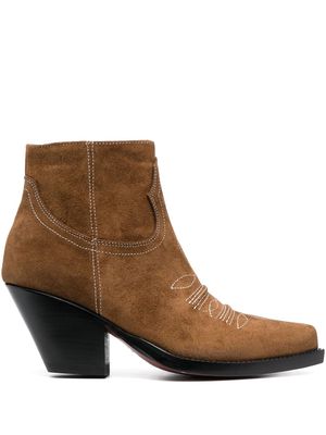 Sonora 65mm suede ankle boots - Brown