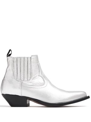 Sonora Hidalgo 35mm leather ankle boots - Silver