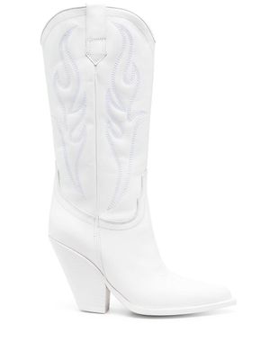 Sonora Santa Fe leather cowboy boots - White