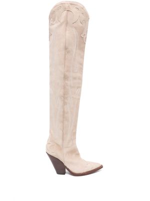 Sonora Santa Fe suede thigh-high boots - Neutrals