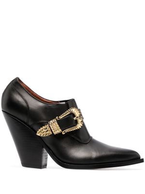 Sonora side-buckle fastening pumps - Black