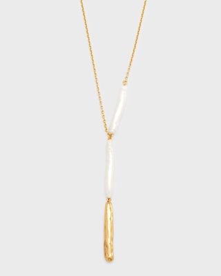 Soong Y-Necklace with Stick Pearls