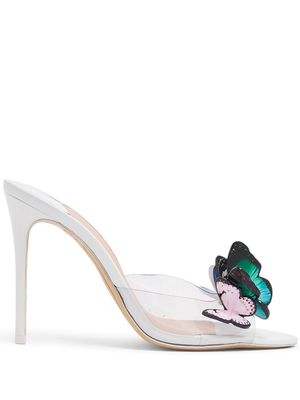 Sophia Webster butterfly-embellished high-heel mules - White