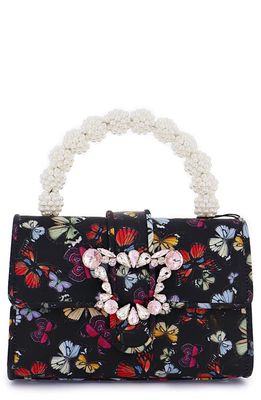 SOPHIA WEBSTER Margaux Imitation Pearl Top Handle Bag in Midnight Butterfly Meadow