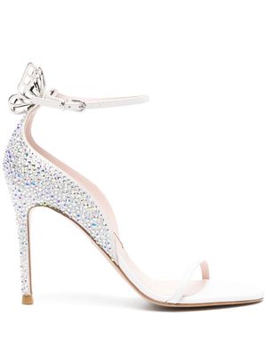 Sophia Webster Mariposa 100mm crystal-embellished sandals - White