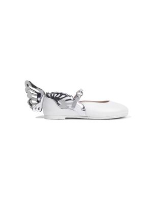 Sophia Webster Mini Heavenly leather ballerina shoes - White
