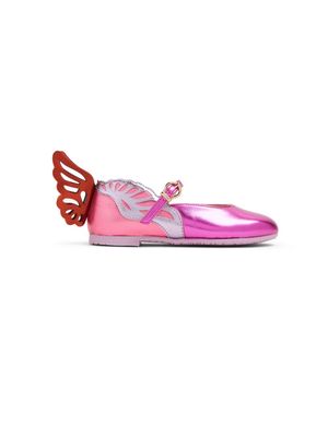 Sophia Webster Mini Heavenly wing-embellished ballerina shoes - Pink