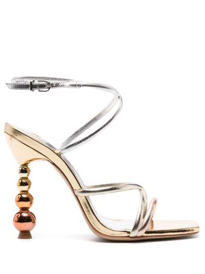 Sophia Webster Perla 110mm metallic-finish sandals - Gold