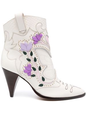 Sophia Webster Shelby 85mm cowboy boots - White
