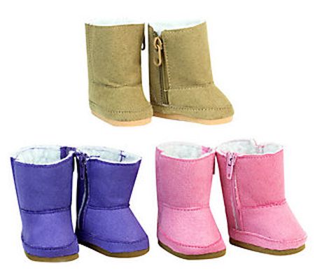 Sophia's 18" Doll Set of 3 Suede Winter Boots