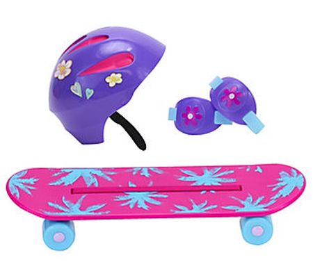 Sophia's 18" Doll Skateboard, Helmet & Knee Pad s Set