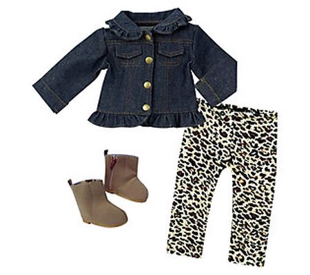 Sophia's by Teamson Kids 18" Doll Ruffle Animal Print Outfit