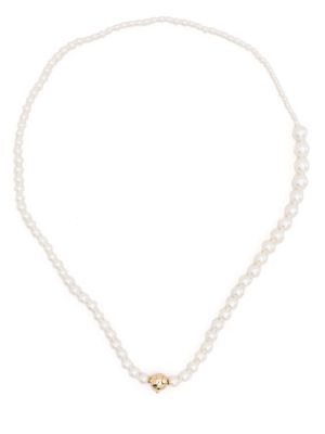 Sophie Bille Brahe 14kt white gold Petite Peggy pearl necklace