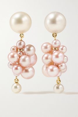 Sophie Bille Brahe - Botticelli Rose 14-karat Gold Pearl Earrings - one size