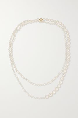 Sophie Bille Brahe - Grand Peggy 14-karat Gold Pearl Necklace - Ivory