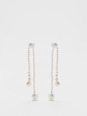 Sophie Bille Brahe - Grand Ruban De Perle Pearl & 14kt Gold Earrings - Womens - Pearl
