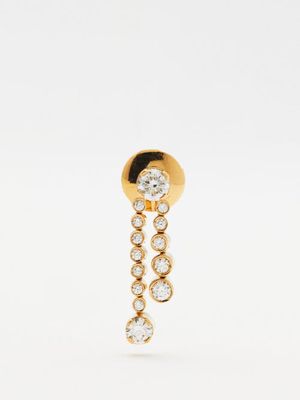 Sophie Bille Brahe - Ruban Diamond & 18kt Gold Single Earring - Womens - Gold Multi