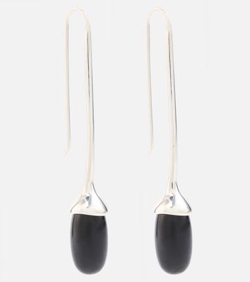 Sophie Buhai Long Dripping Stone sterling silver drop earrings with onyxes
