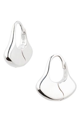 Sophie Buhai Small Ginkgo Leaf Hoop Earrings in Silver