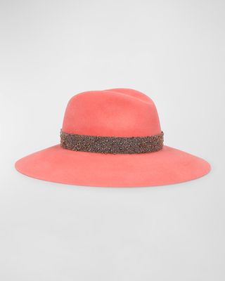 Sophie Embellished Felt Fedora Hat