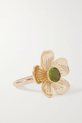 Sophie Joanne - Flower 14-karat Recycled Gold Peridot Ring - 5