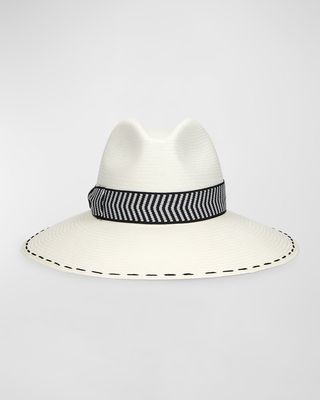 Sophie Panama Fedora With a Chevron Band