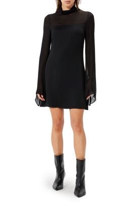 Sophie Rue Marceau Long Sleeve Chiffon Minidress in Black